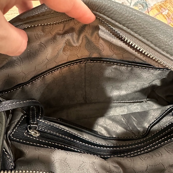Michael Kors Dark Grey and Black Medium Handbag with Cross Body Strap - Picture 3 of 10